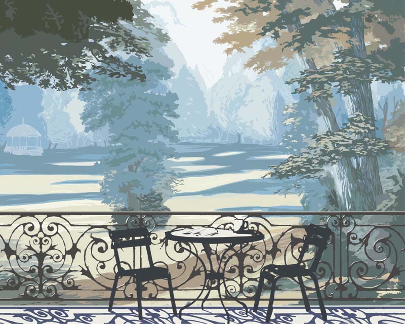 Scenic wallpaper - A french garden - Papiers de Paris