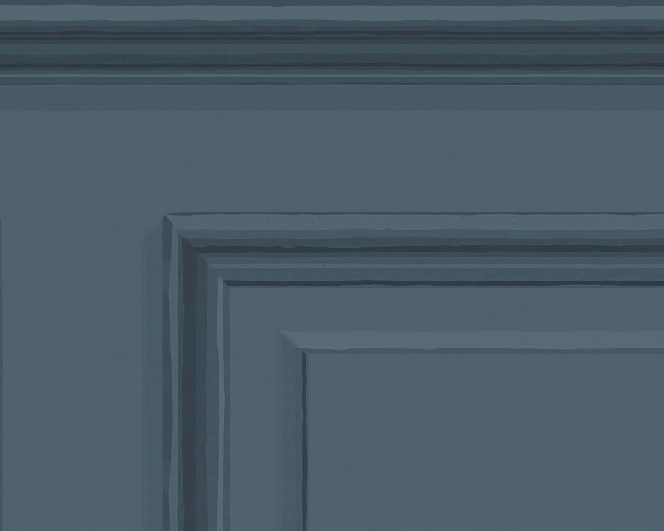 French Wainscoting - Wallpaper - Blue